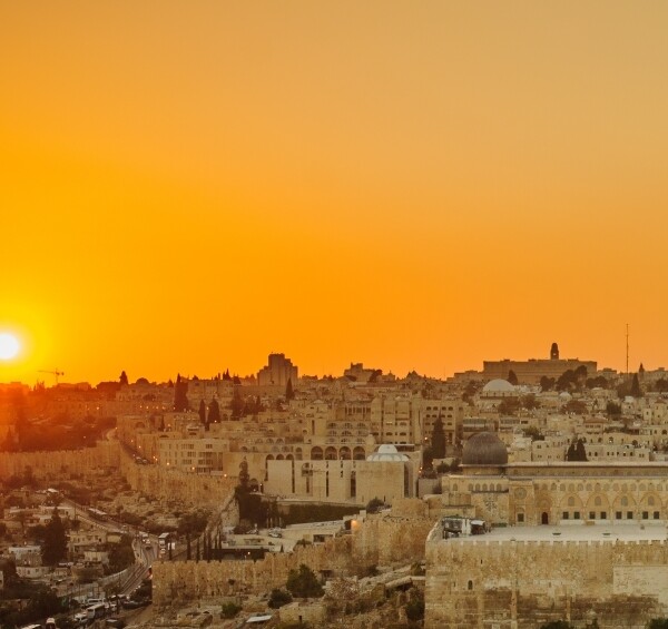 Gerusalemme, vista panoramica al tramonto